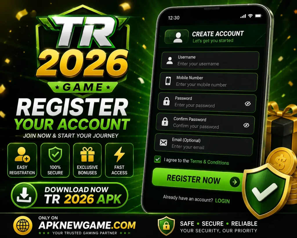 TR 2026 game registration and account signup for Android